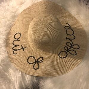 nicole marciano out of office straw floppy hat